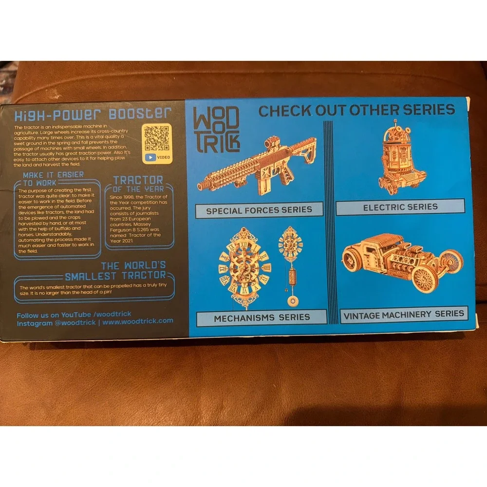 Wood Trick Tractor 3D Wooden Puzzle Mechanical Model Kit 401pc New Sealed